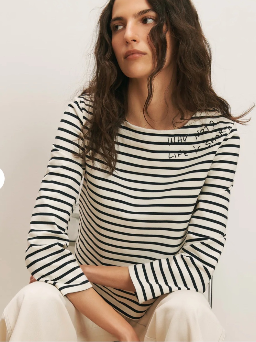 NWT Veronica Beard limited edition hovey embroidered stripe top - Picture 2 of 10
